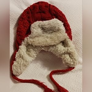 Aeropostale red fuzzy warm winter hat